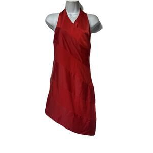 NBD Steph Red Asymmetrical Crossover Halter Mini Dress Size S